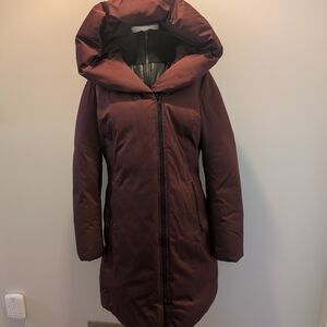 Soia & Kyo Maroon Hooded Puffer Jacket